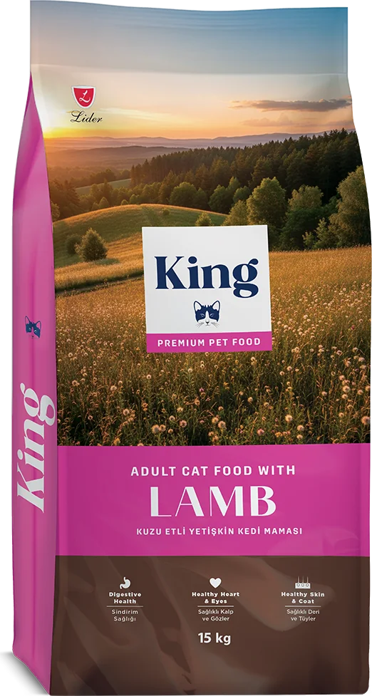 King Kuzu Etli Yetişkin Kedi Maması ambalajı