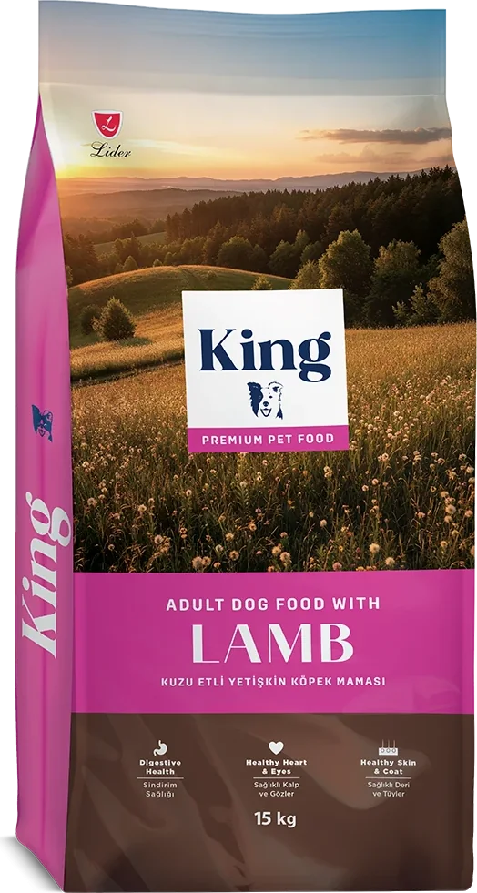 King Kuzu Etli Yetişkin Köpek Maması ambalajı