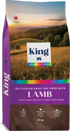 Renkli Taneli Kuzu Etli Kedi Maması ambalajı
